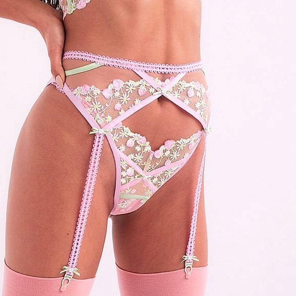 FOR LOVE & LEMONS Tutti Fruiti Shimmer Garter Belt  XS NEW NWT - Picture 2 of 6